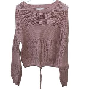 No Comment Blush Pink Open Knit Sweater -‎ Size Medium